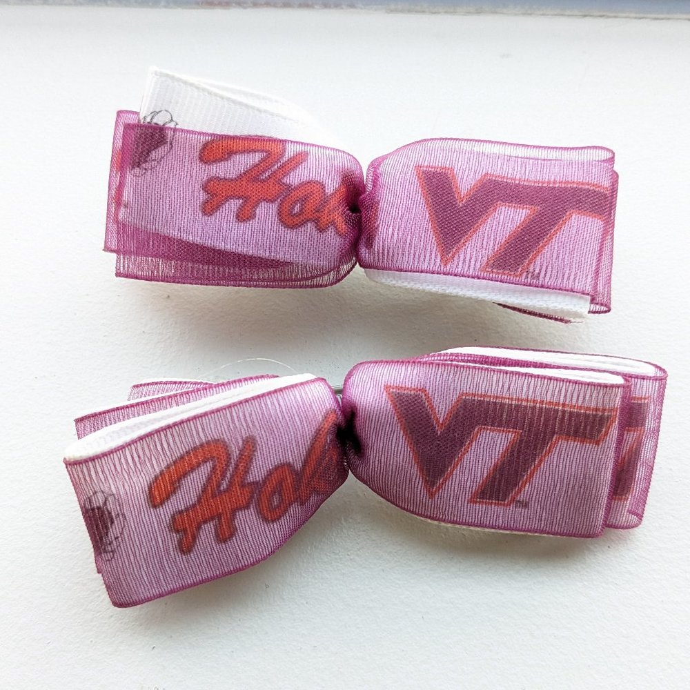 2 Virginia Tech Hokies 3" Clipped Hair Bows